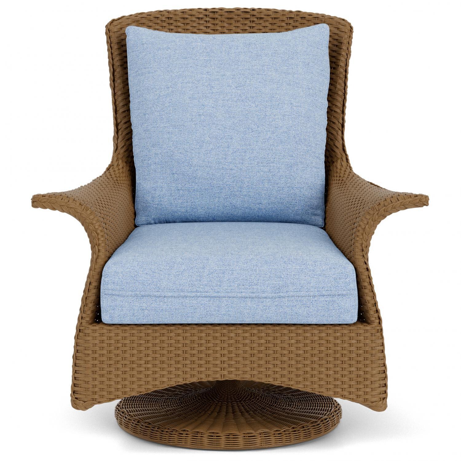 Mandalay Lloyd Loom Swivel Rocker Club Chair in Hickory/Demo Skyway by Lloyd Flanders