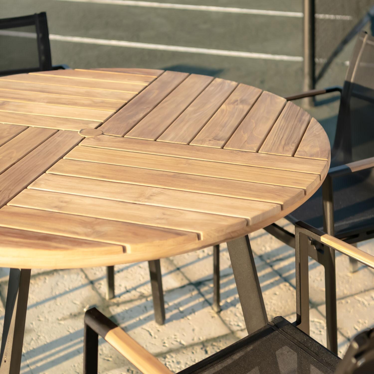 Teak + Table St Barts 48 Inch 5 Piece Round Dining Set - Table Detail - Detail thumbnail