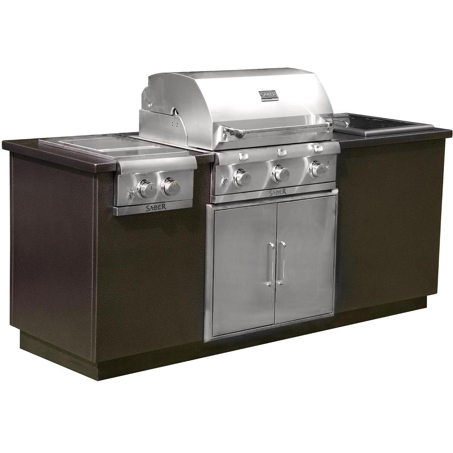 Saber I Series EZ Outdoor Kitchen With Propane Grill And Side Burner