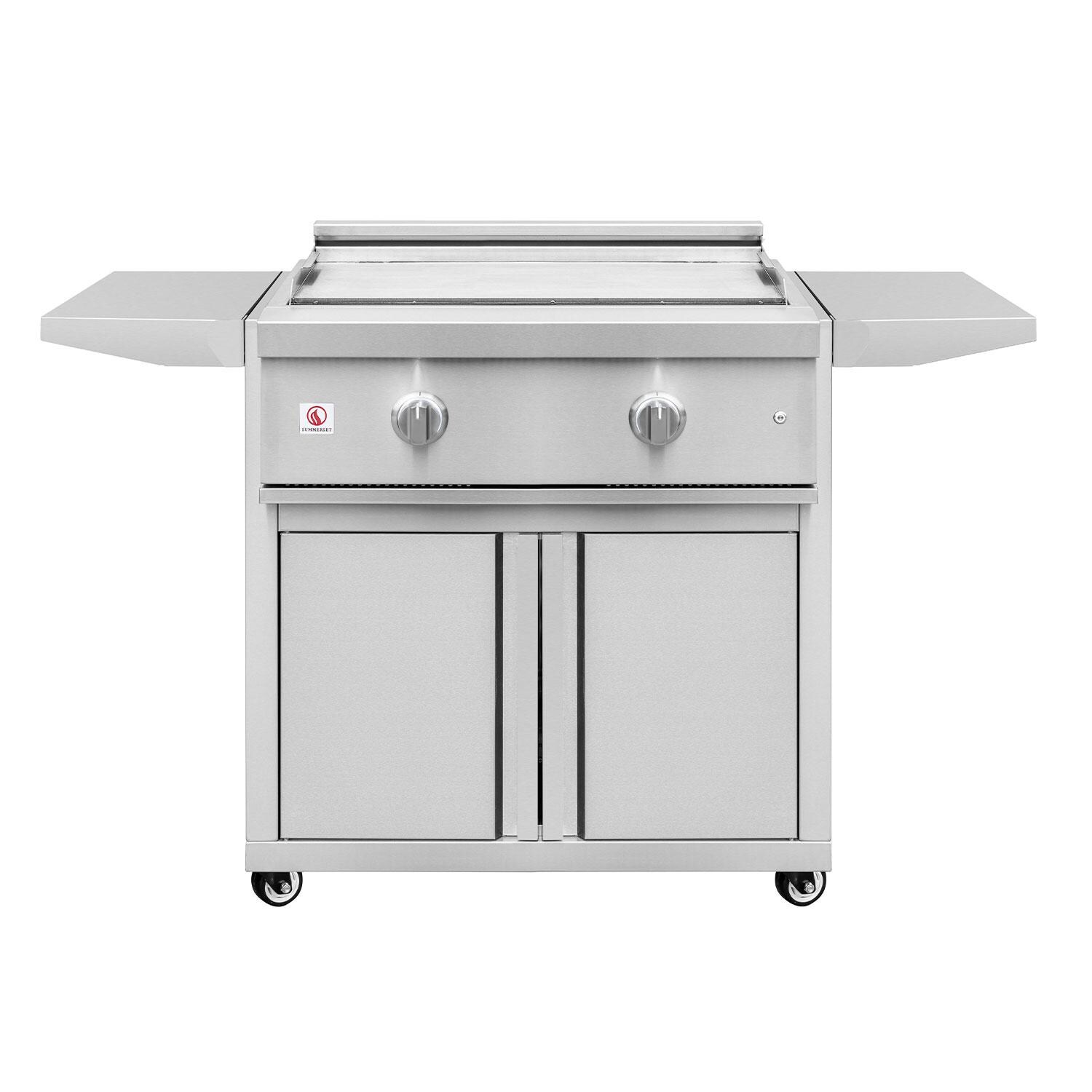 Summerset 30-in 2 Burner Freestanding Propane Griddle Pro Grill - Open - White Background thumbnail