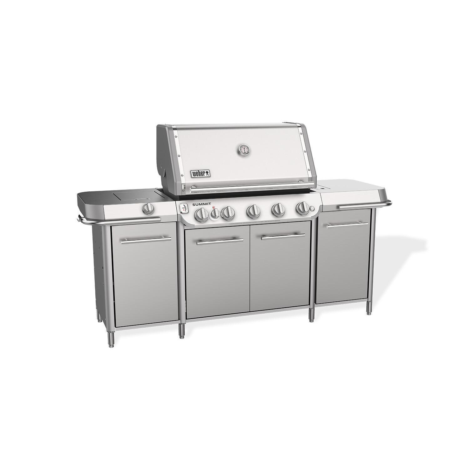 Weber 1500091 Summit GC38 S Propane Gas Grill Center - Stainless Steel - Left Angle View - White Background thumbnail