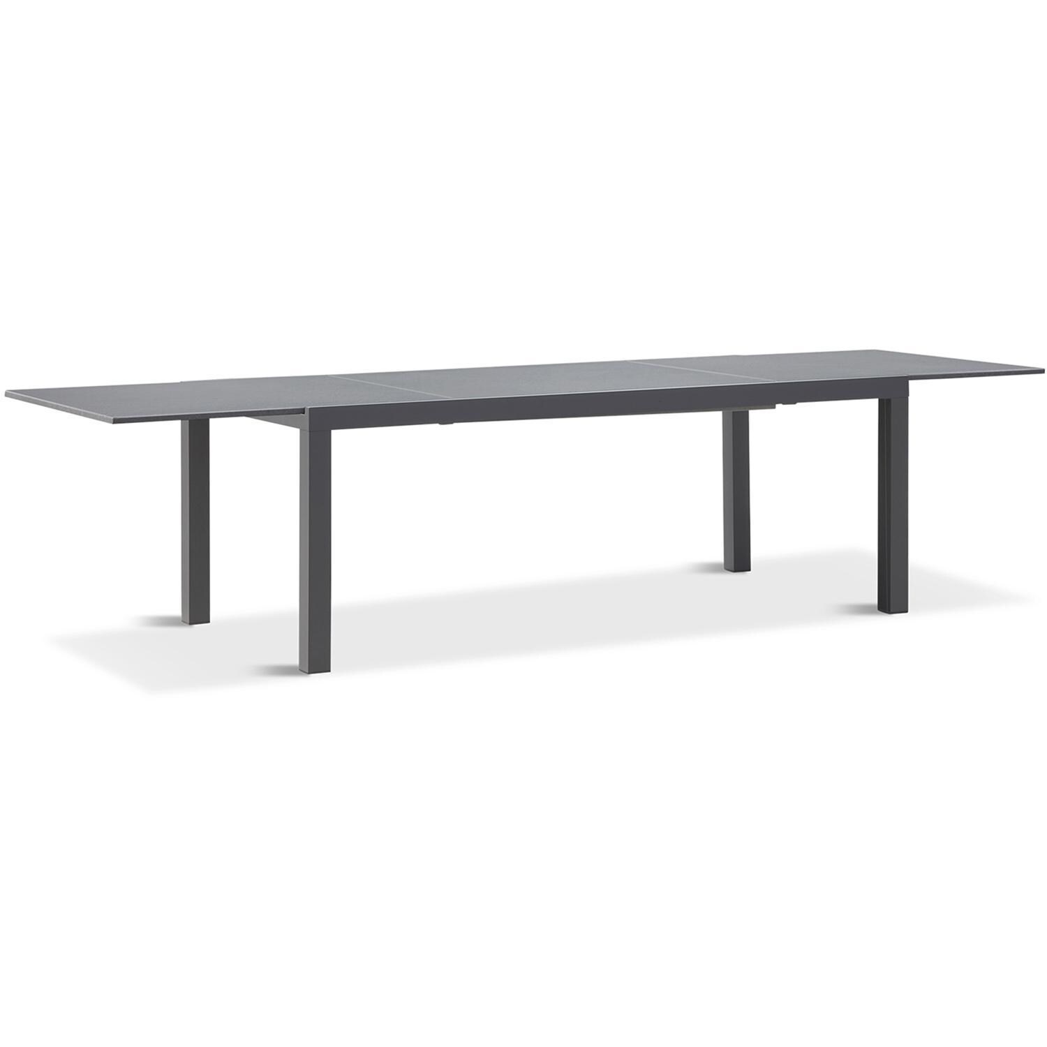 Spring Bay 13 Piece Extendable Dining Set in Slate/Concrete - Table Extended - White Background thumbnail