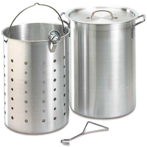 Fire Magic 26 Quart Aluminum Turkey Fryer Pot With Basket And Thermometer thumbnail