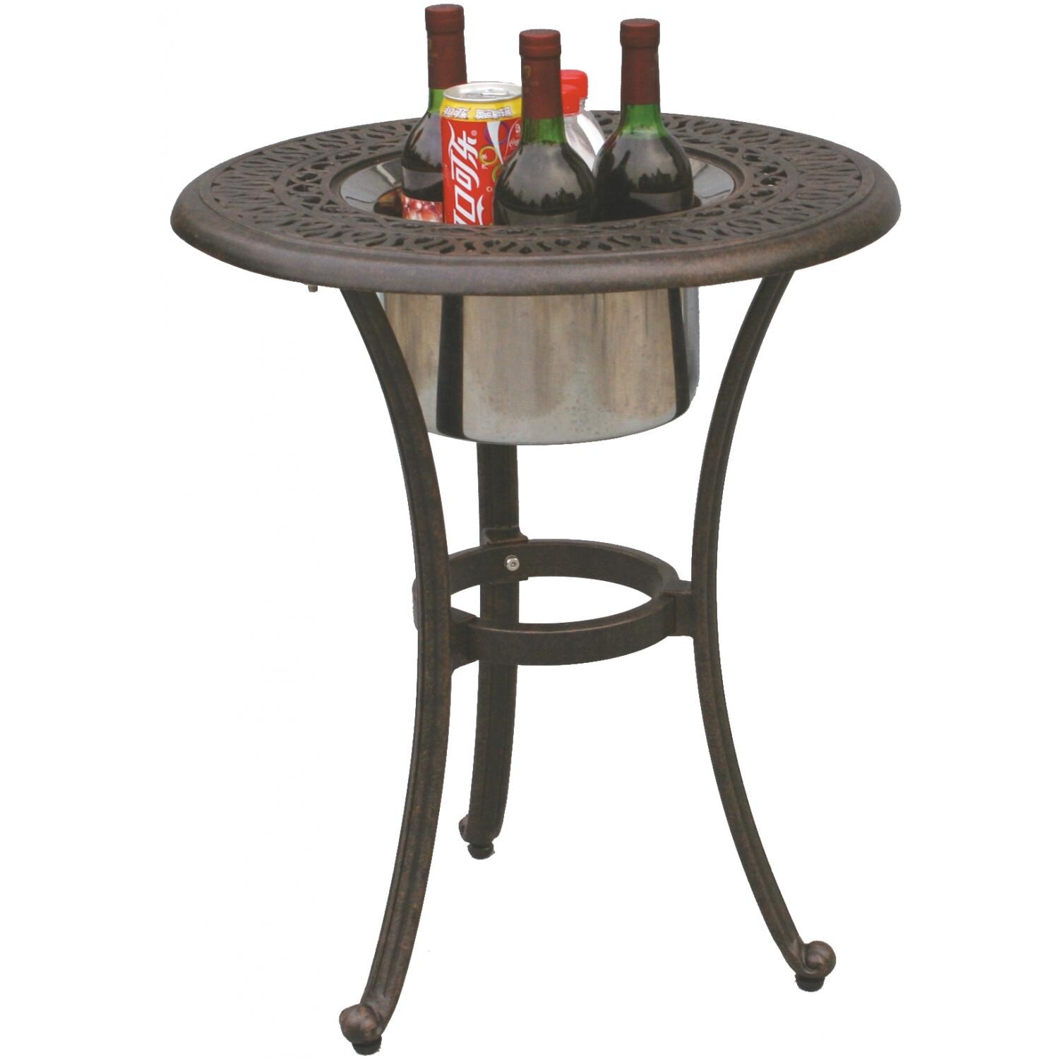 Darlee Elisabeth 21-Inch Round End Table With Ice Bucket Insert - Open View thumbnail