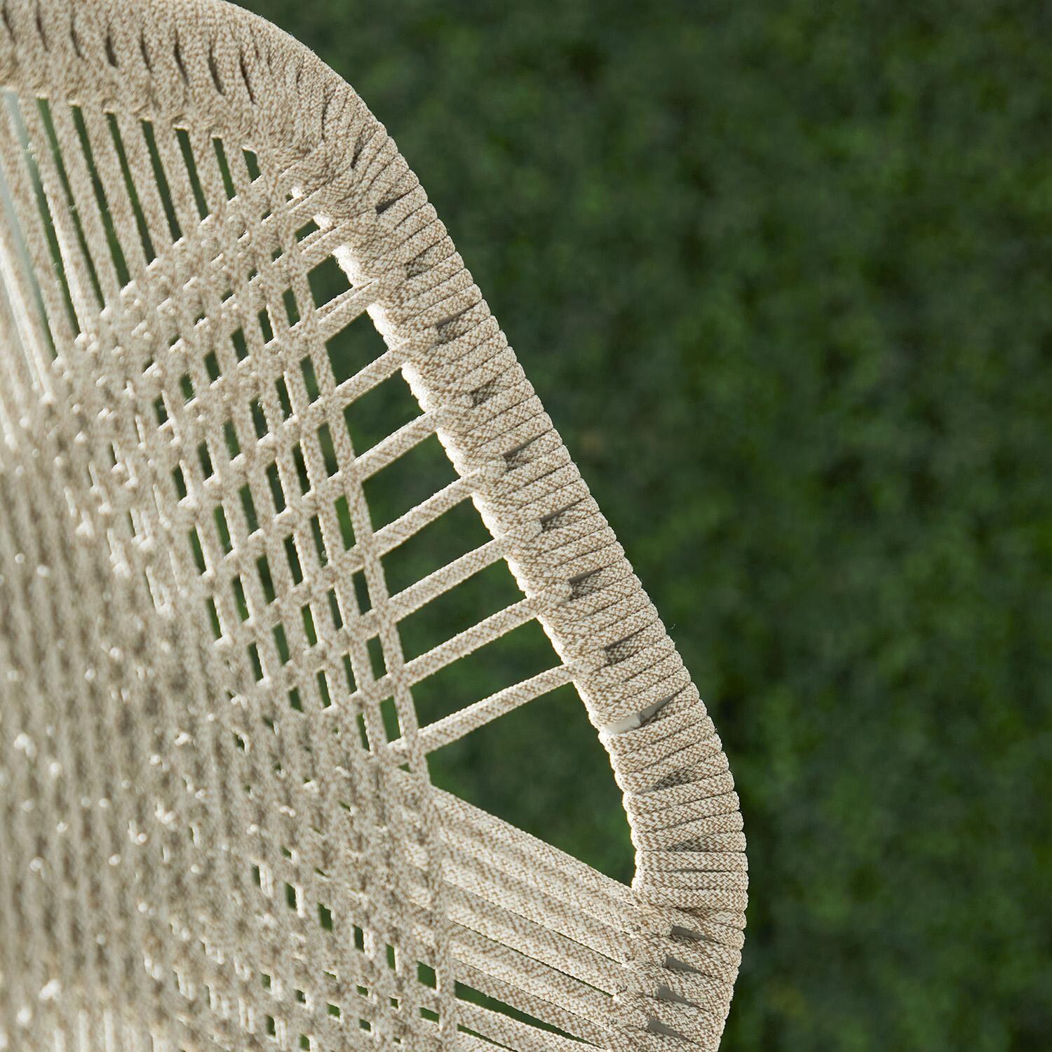 Lakeview Peninsula Way Woven Rope Counter Bar Stool in Taupe & White - Side Detail thumbnail