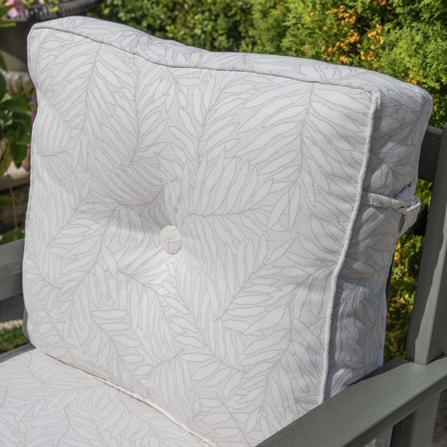 Blushing Bay 3 Pc Recycled Plastic Seating Set in Lively Parchment/Coastal Teak by Lakeview Outdoor Designs - Cushion - Detail thumbnail