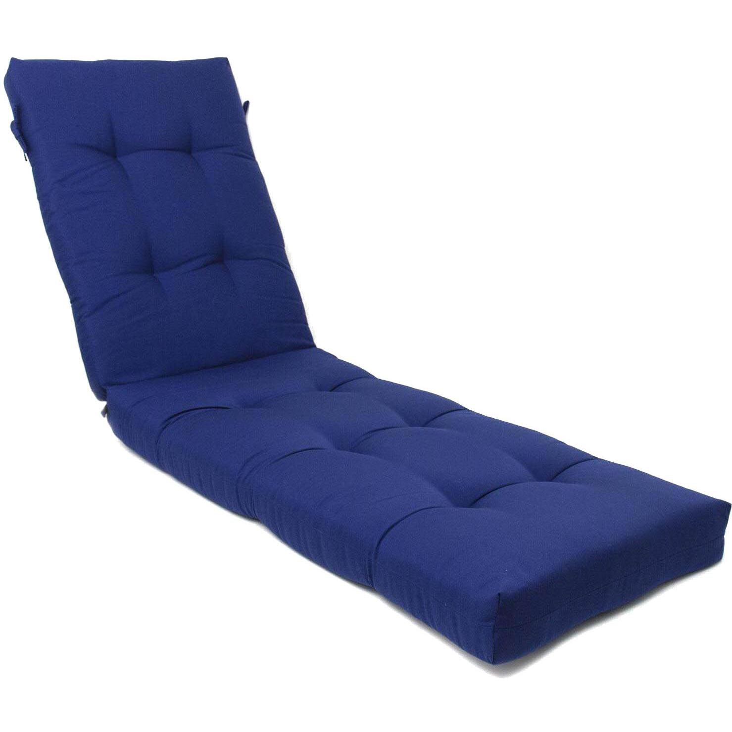 Sunbrella Canvas True Blue Extra Long Outdoor Replacement Chaise Lounge