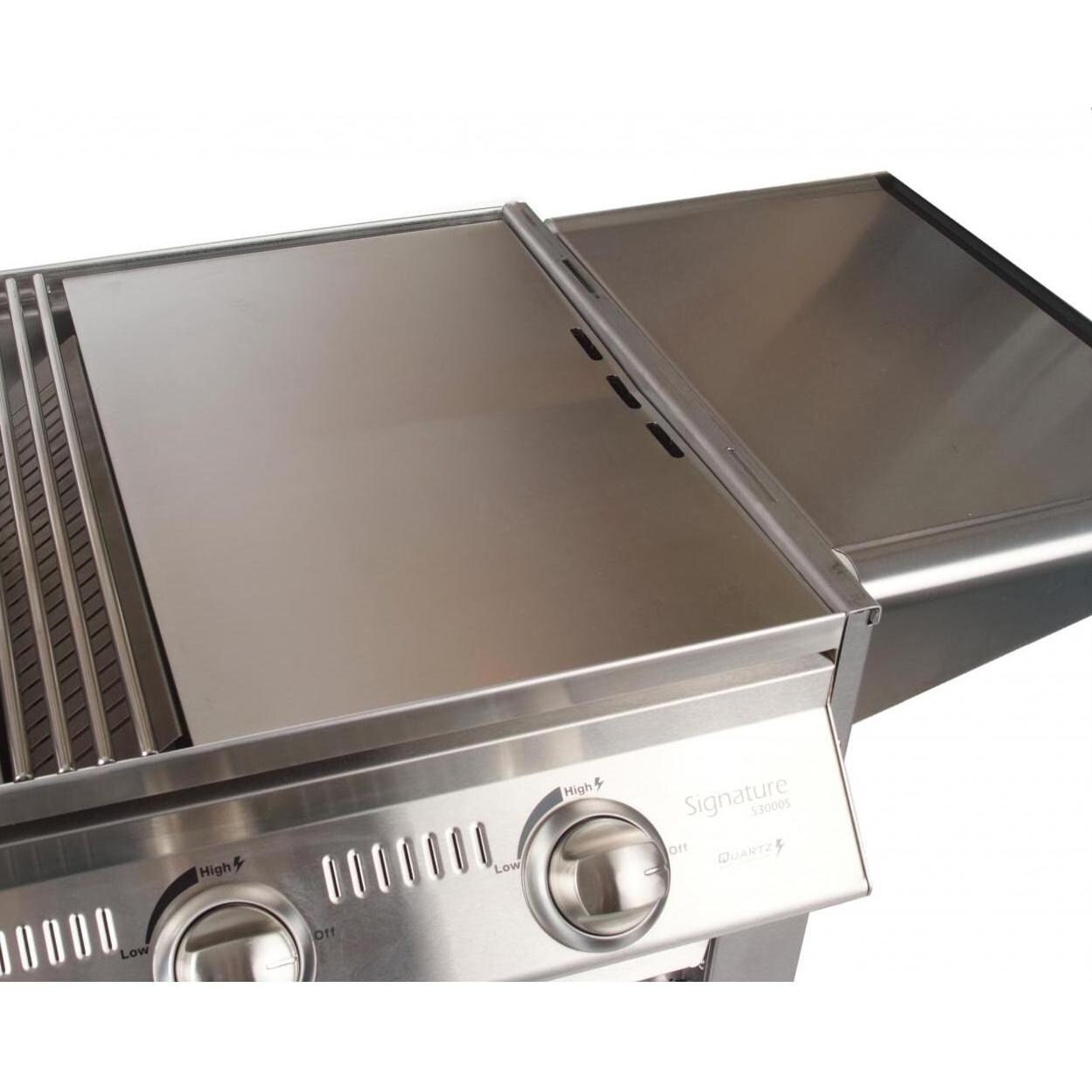 BeefEater Signature Premium 5-Burner Propane Gas Grill On Cart - Griddle Surface thumbnail