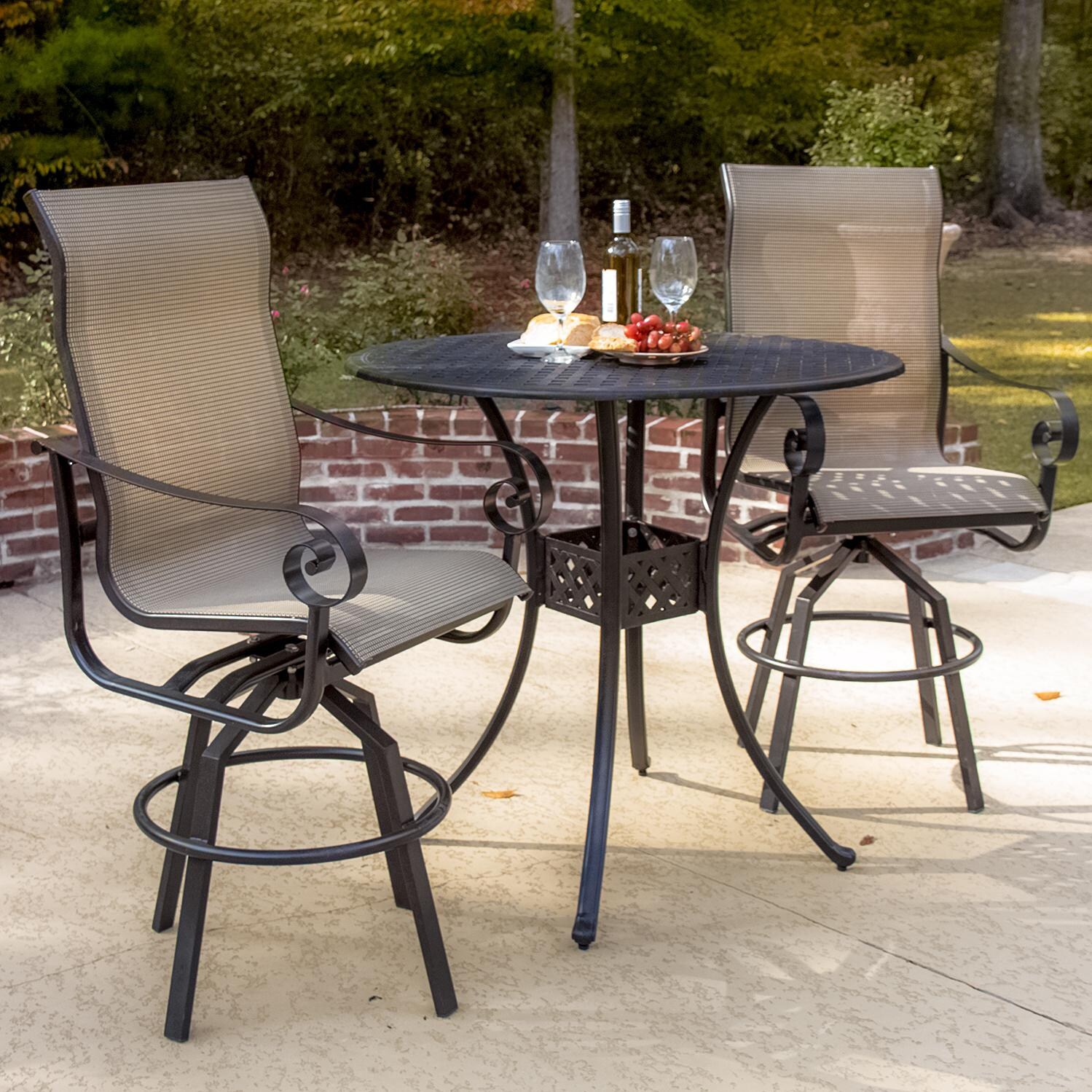 La Salle 3 Piece Sling Patio Bar Set By Lakeview Outdoor Designs