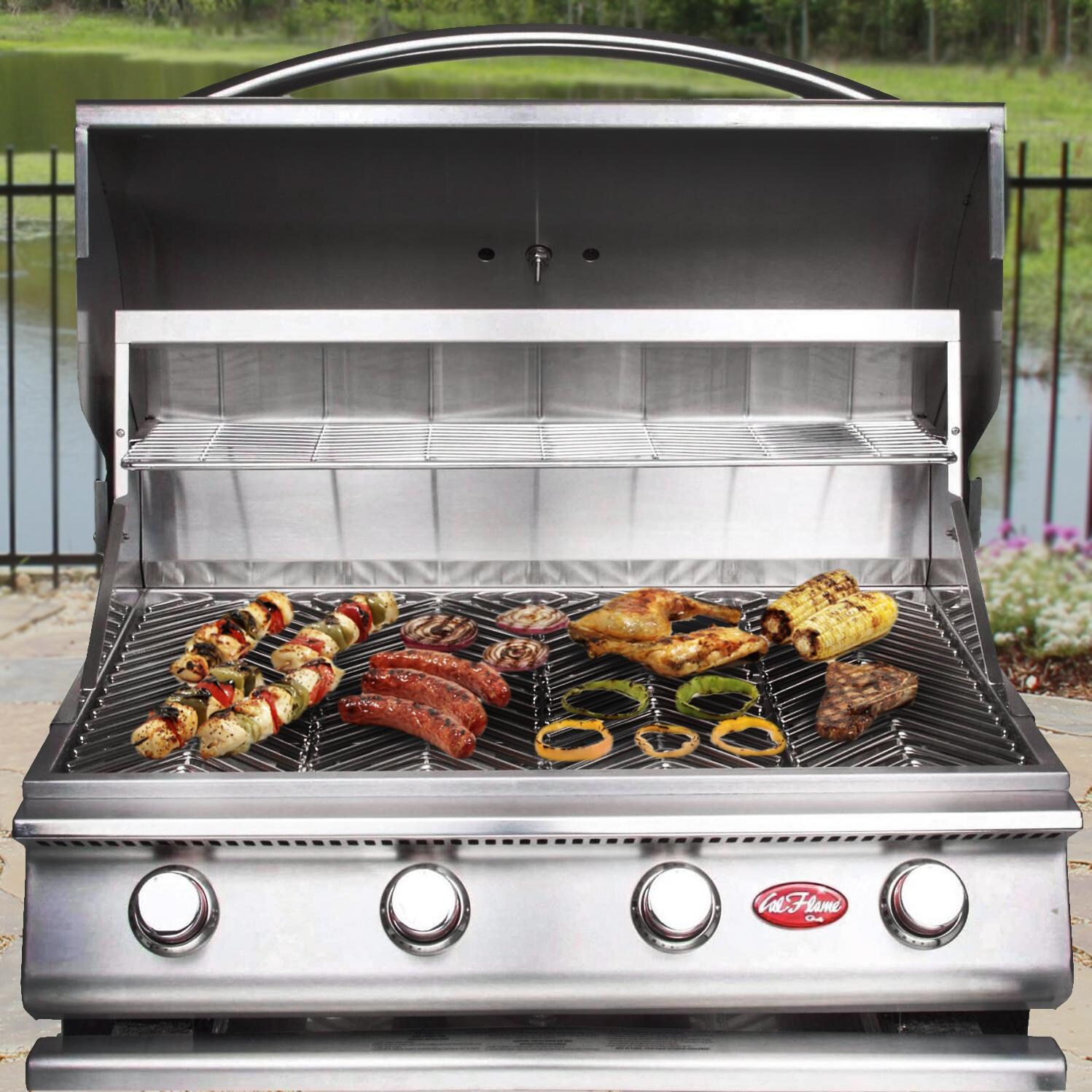 Cal Flame G4 32-Inch 4-Burner Built-In Propane Gas Grill With Food thumbnail