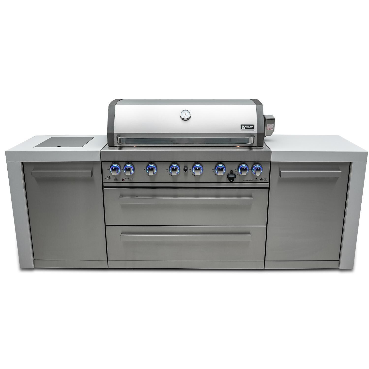 Mont Alpi - MAi805-D - Deluxe Gas Island Grill - Stainless Steel - Front View - White Background thumbnail