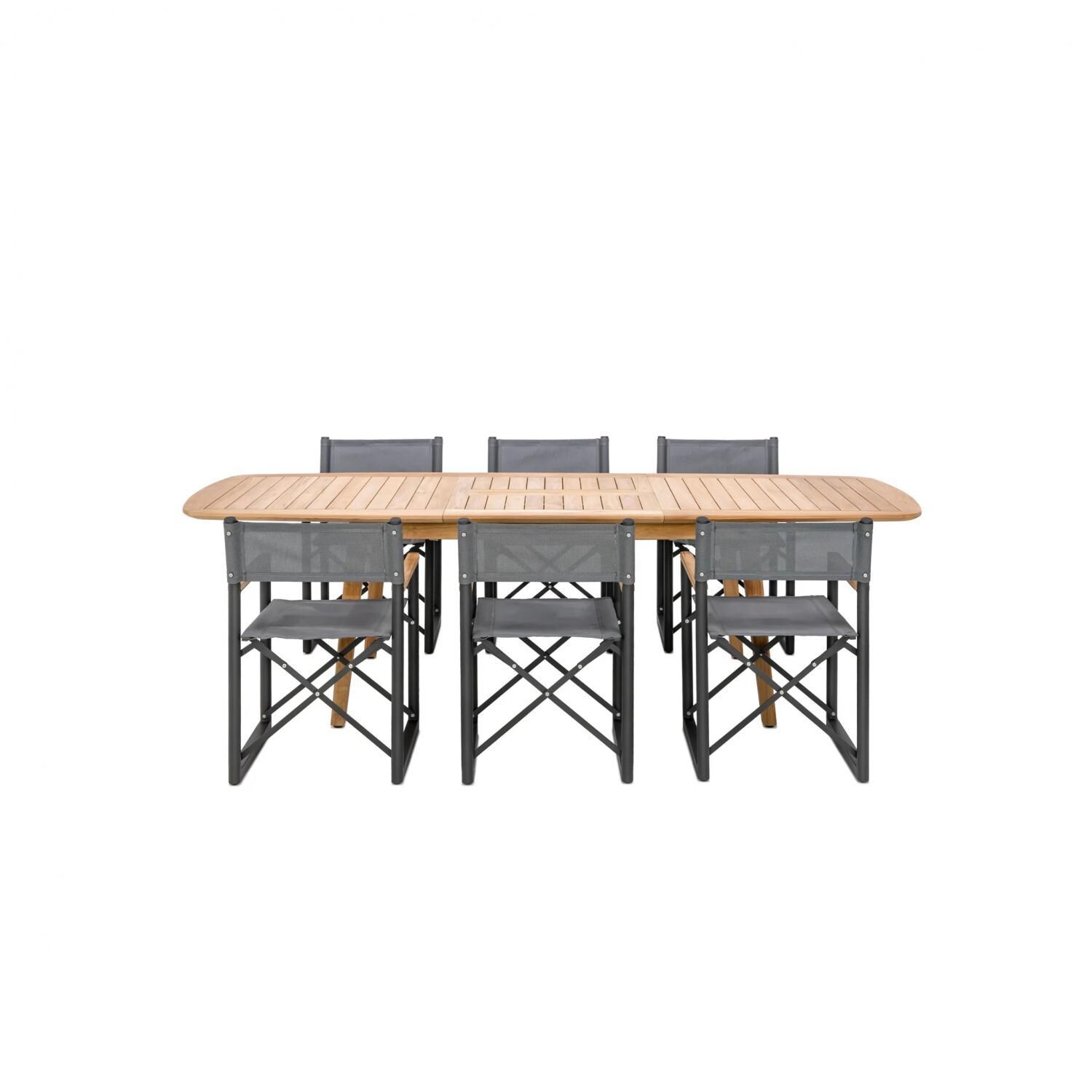 Teak + Table Barbados/Cayman Double 7 Piece Dining Set - White Background thumbnail