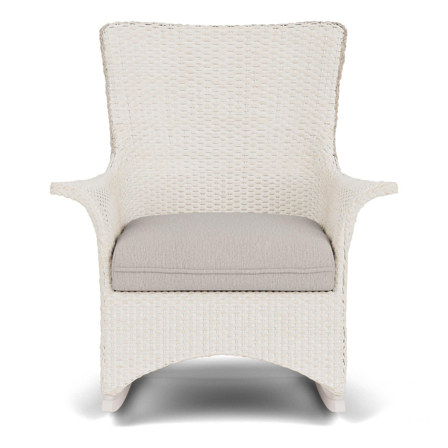 Mandalay Lloyd Loom Rocking Chair in Antique White/Remy Cloud by Lloyd Flanders