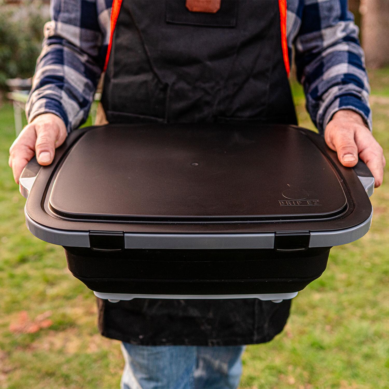 BBQGuys Exclusive Drip EZ & FinaMill Ultimate BBQ Prep Bundle - Original - Black - Carrying Two Tubs (Included) - Lifestyle thumbnail