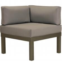 Ashbee Aluminum Corner Patio Sectional Chair By Telescope Casual - Textured Beachwood/Mushroom