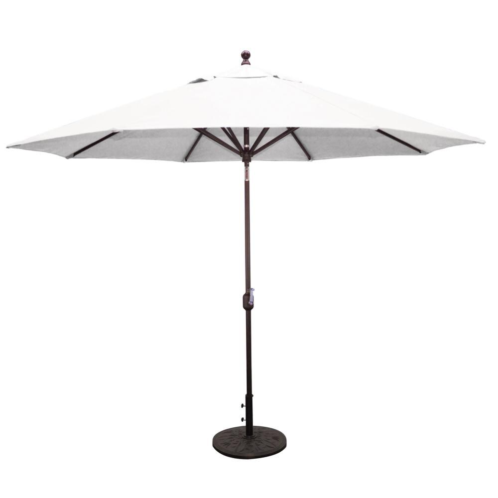 Galtech 11 Ft. Octagonal Aluminum Patio Market Umbrella W/ Crank Lift And Deluxe Auto Tilt - Antique Bronze Frame W/ Sunbrella Canvas Natural Canopy