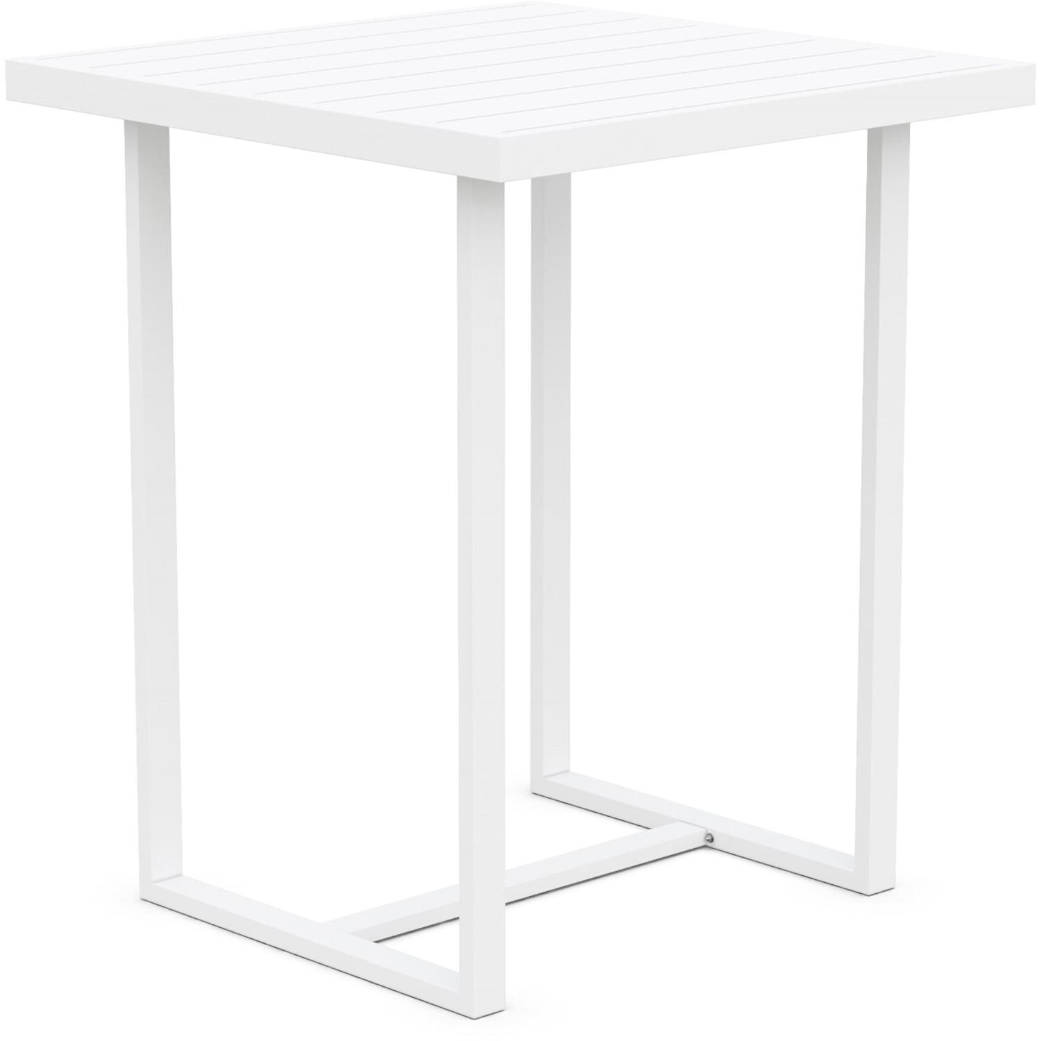 Azzurro Living Pavia 35 Inch White Aluminum Bar Table - Angled - White Background thumbnail