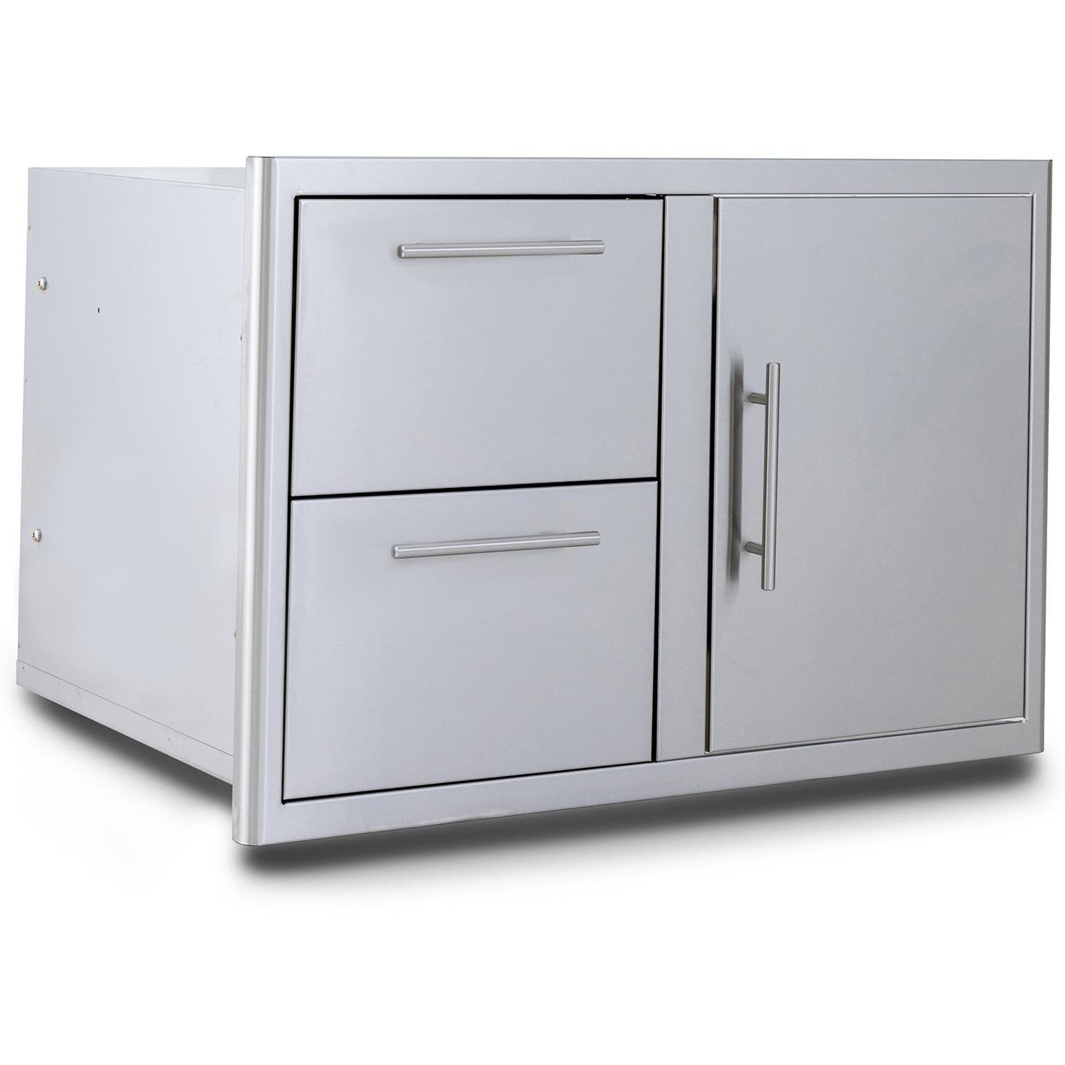 Blaze BLZ-DDC-R-LTSC 32-Inch Access Door & Stainless Steel Double Drawer Combo - White Background thumbnail