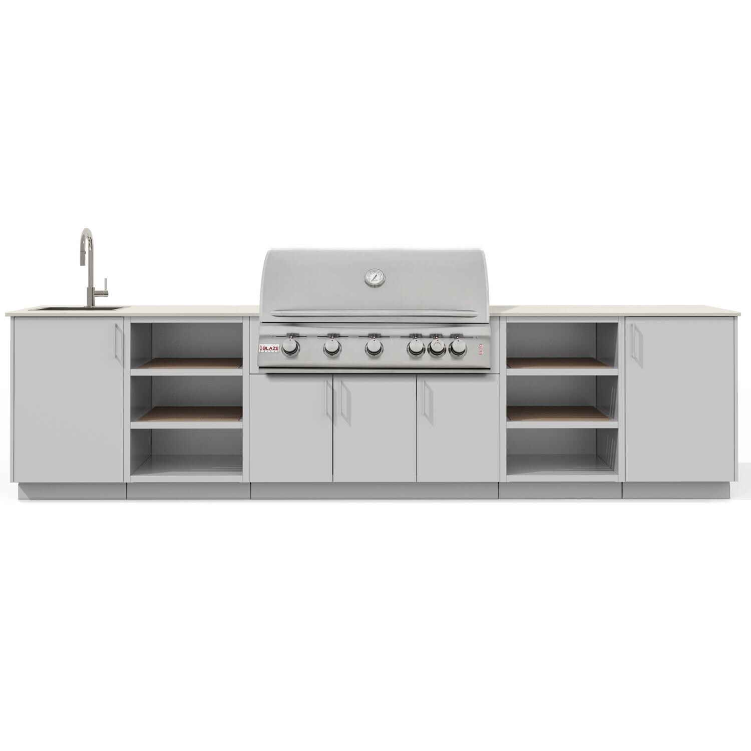 Urban Bonfire B-Twilight-42-Blaze-Danae-Chantilly Twilight 40 Outdoor Kitchen w/ Blaze Premium LTE Propane Grill, Sink, Danae Countertop & Chantilly Finish - White Background thumbnail