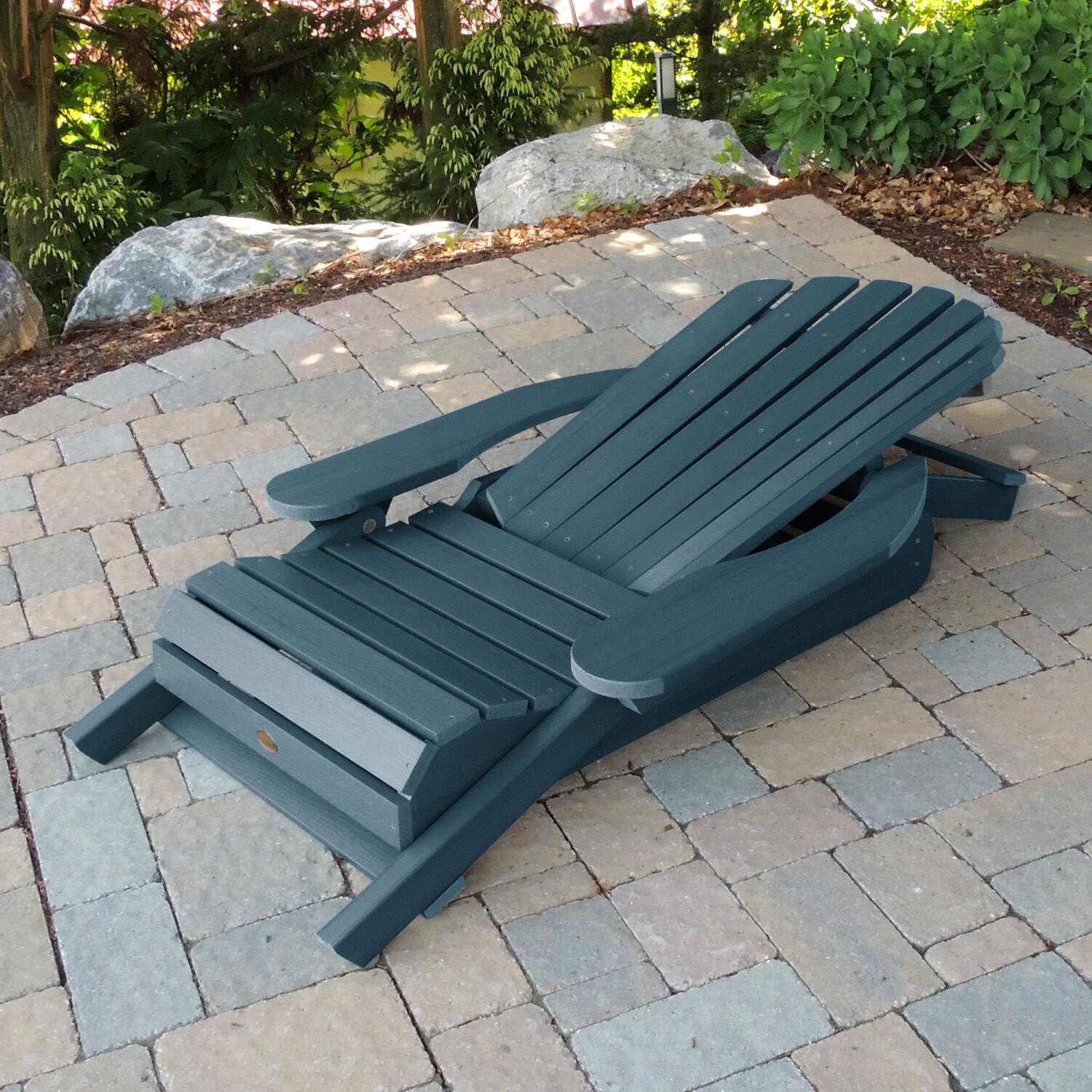 Lakeview King Dream Bay Folding & Reclining Adirondack Chair - Nantucket Blue - Reclined thumbnail