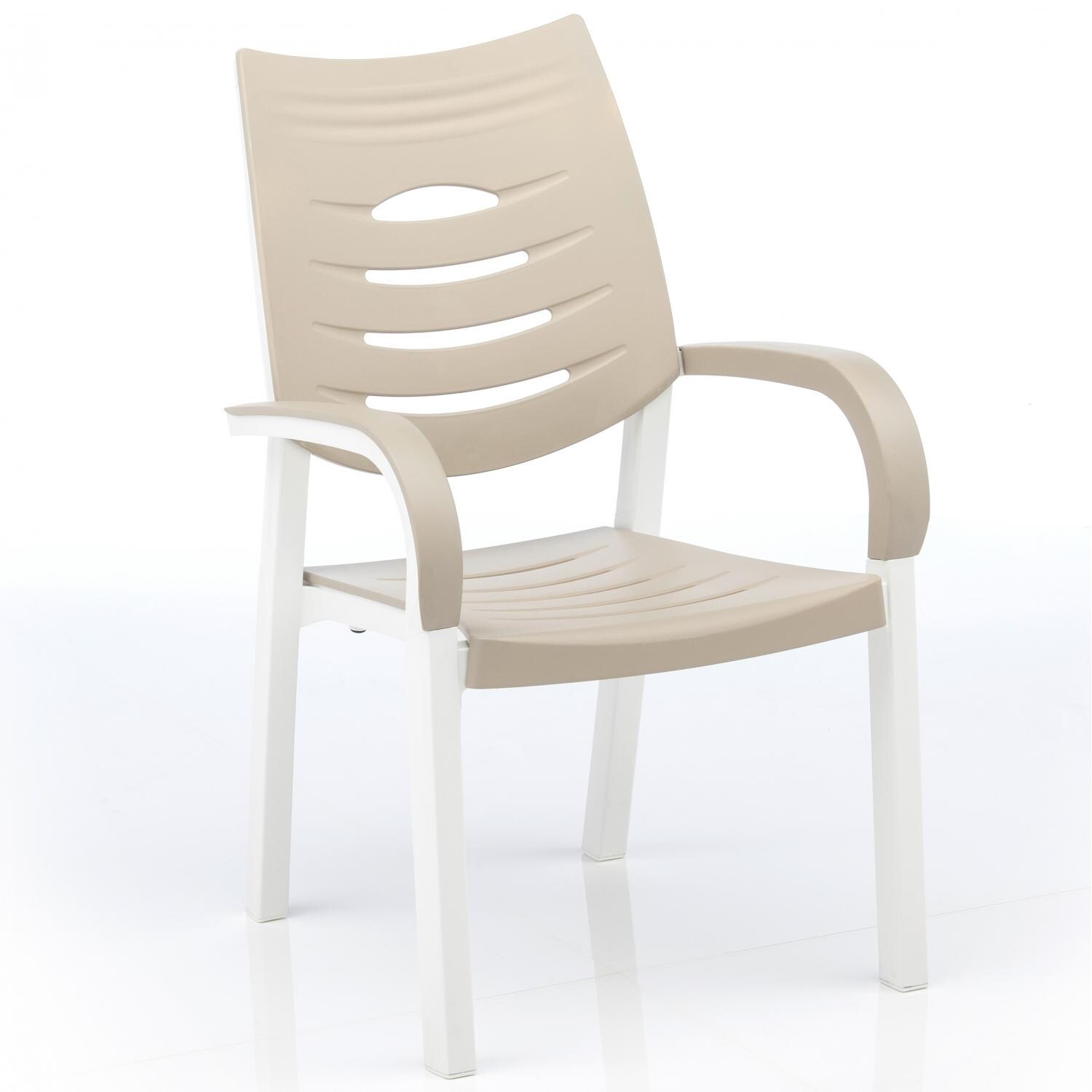 KETTLER Happy Resin Patio Dining Arm Chair Sand BBQGuys