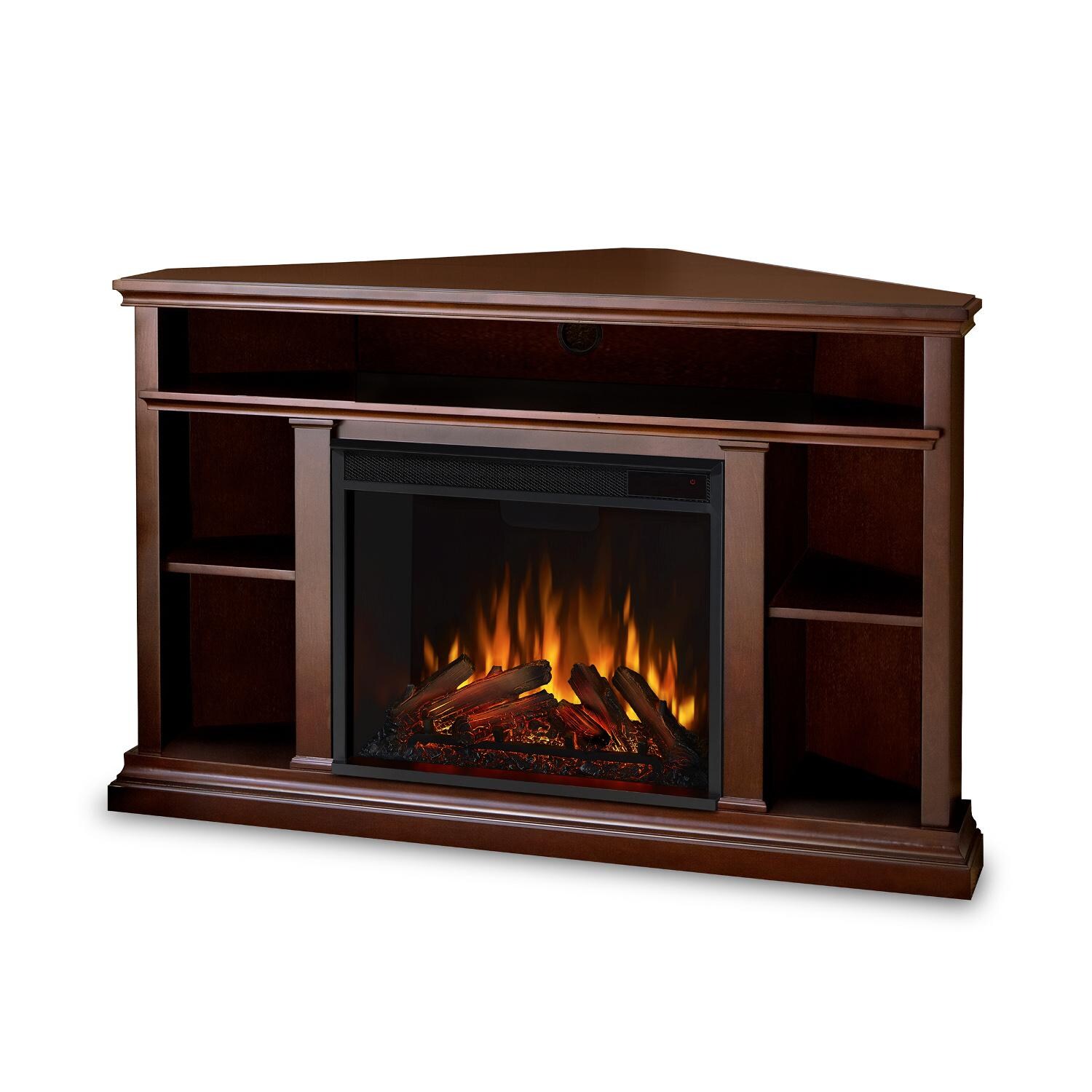 Real Flame - 3750E-DE - Churchill 50-Inch Corner Electric Fireplace With Mantel - Dark Espresso - Front thumbnail
