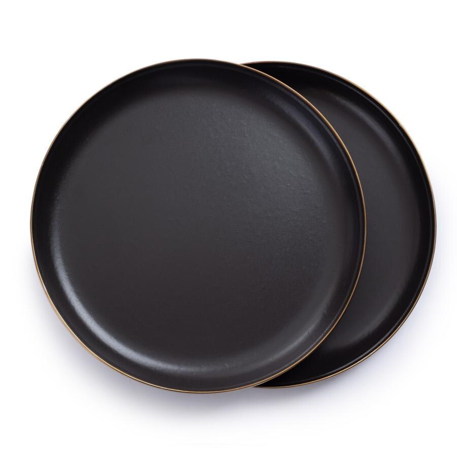 Barebones Living BND-1341 Enamel Dining Set - 16pc - Charcoal - Plates thumbnail