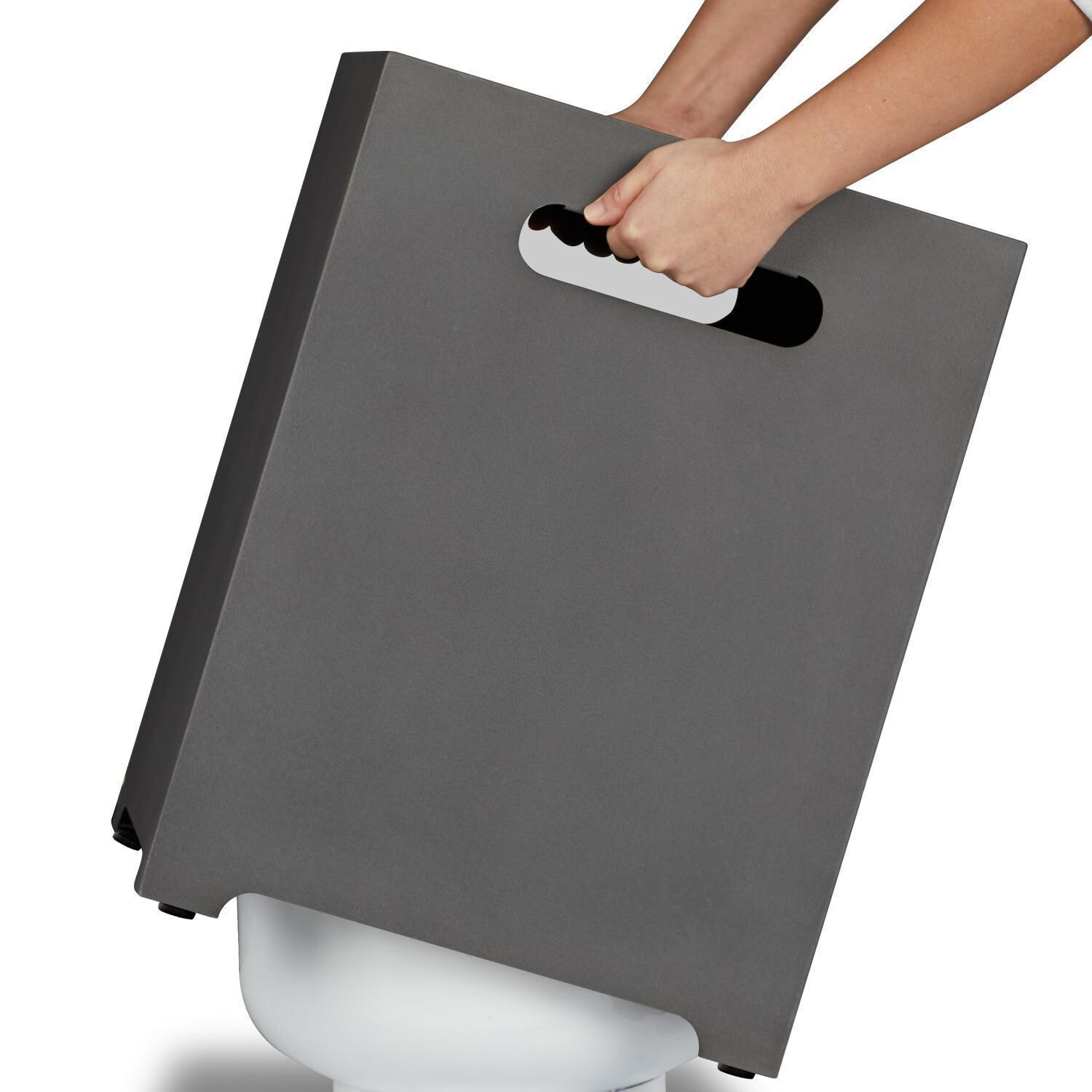 4 Pc Powder Coated Steel Propane Tank Cover in Weathered Slate by Lakeview - Lifting - White Background thumbnail