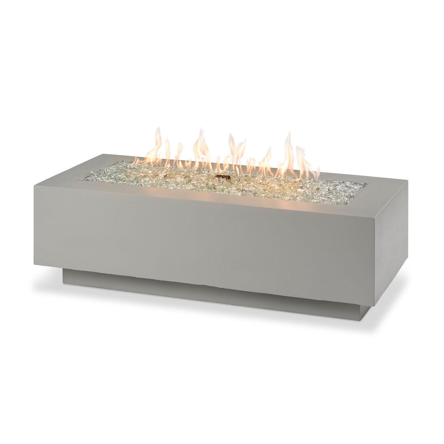 Cove 54-in Rectangular GFRC Concrete Natural Gas (Ships Propane w/ Conversion Kit) Fire Pit Table in Natural Gray By The Outdoor GreatRoom Company - Display - White Background thumbnail
