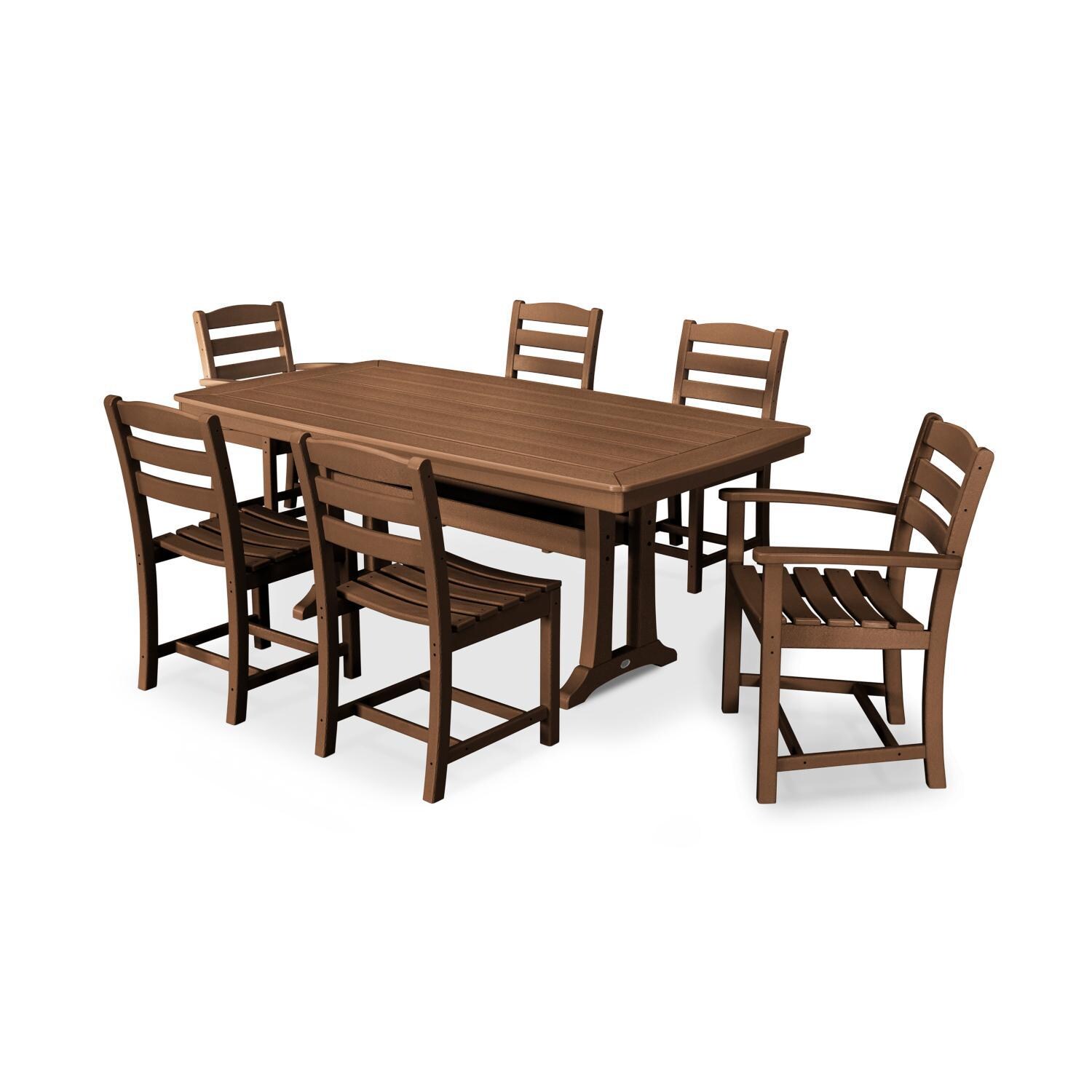 POLYWOOD La Casa Cafe Teak 7 Piece Rectangular Dining Set thumbnail