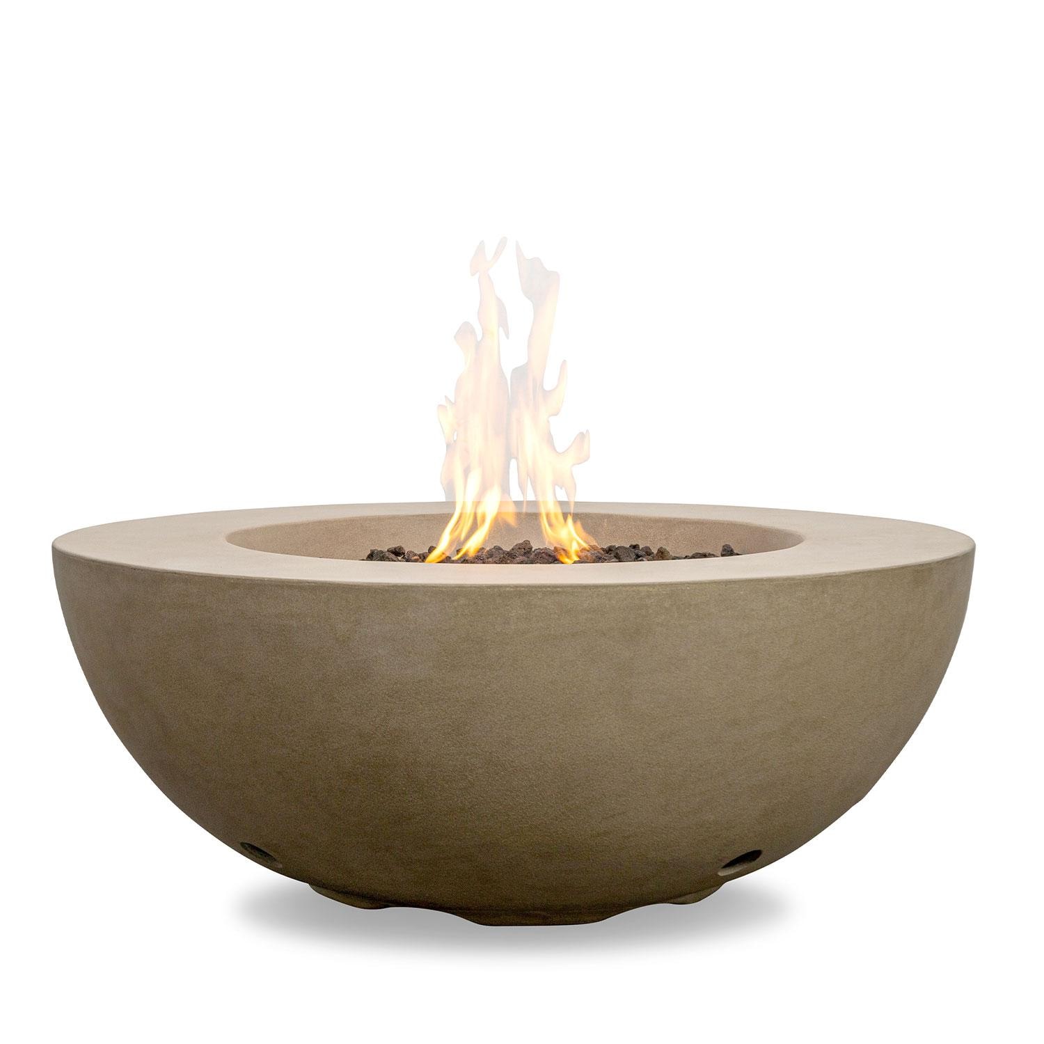 Glenwood 42-in Round Bowl Concrete Natural Gas Fire Pit w/ Push Button Ignition in Sand by Lakeview Outdoor Designs - White Background thumbnail