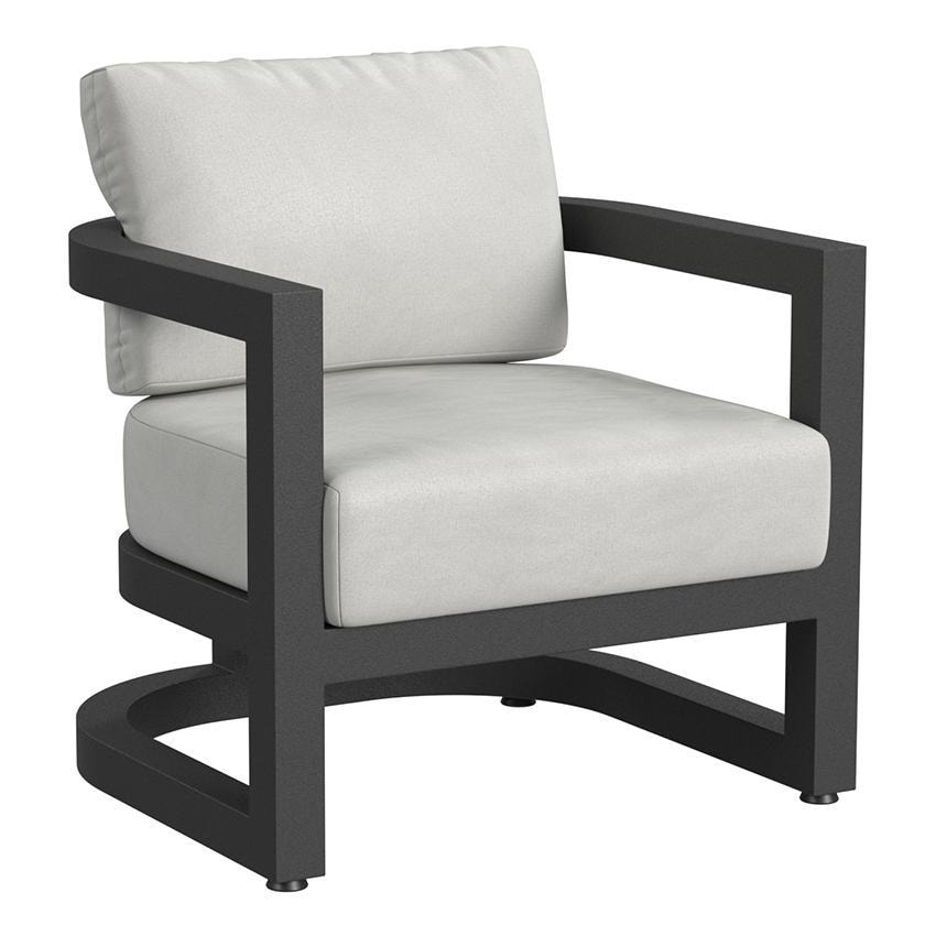 Sunset West Malibu Aluminum Club Chair in Black/Soothe Pearl by - SW7101-21-SLVR-STKIT