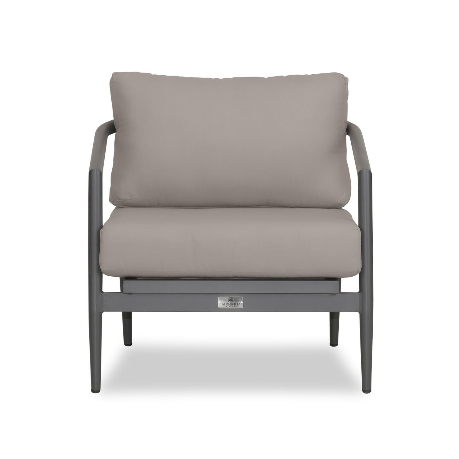 Lakeview Midnight Cove 3 Pc Aluminum Sofa Seating Set in Slate/Pebble Gray/Canvas Charcoal - Club Chair - White Background thumbnail