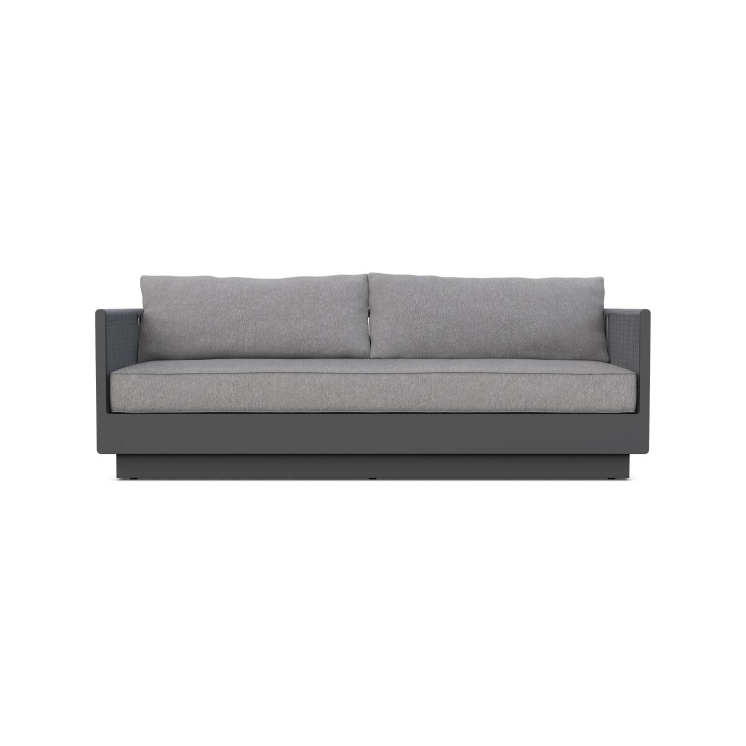 Azzurro Living POR-R07S3-CU Porto Woven Rope Sofa in Ash/Midnight - Front - White Background thumbnail
