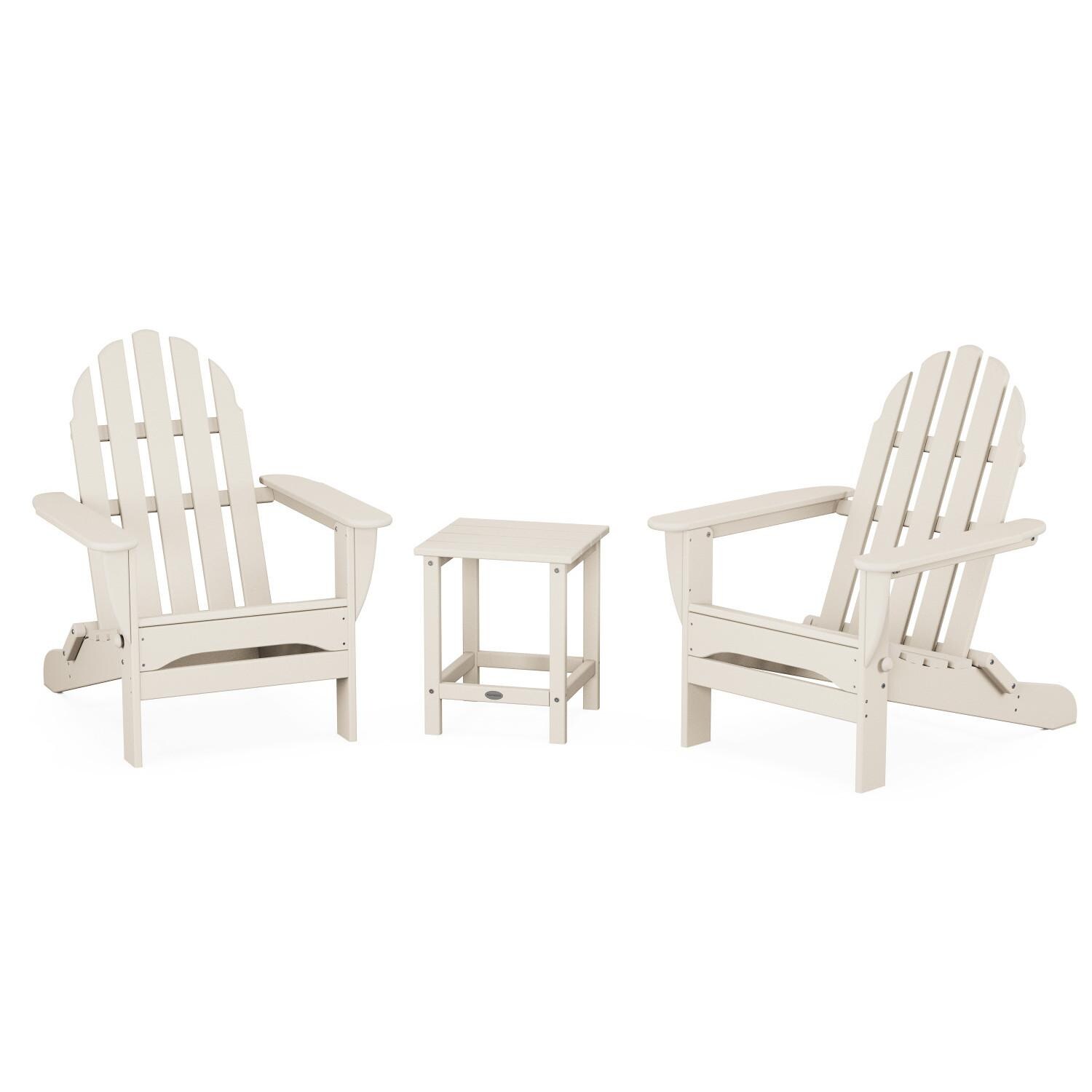 POLYWOOD PWS700-1-SA Classic Folding Adirondack 3-Piece Set W/ Long Island 18-Inch Side Table thumbnail