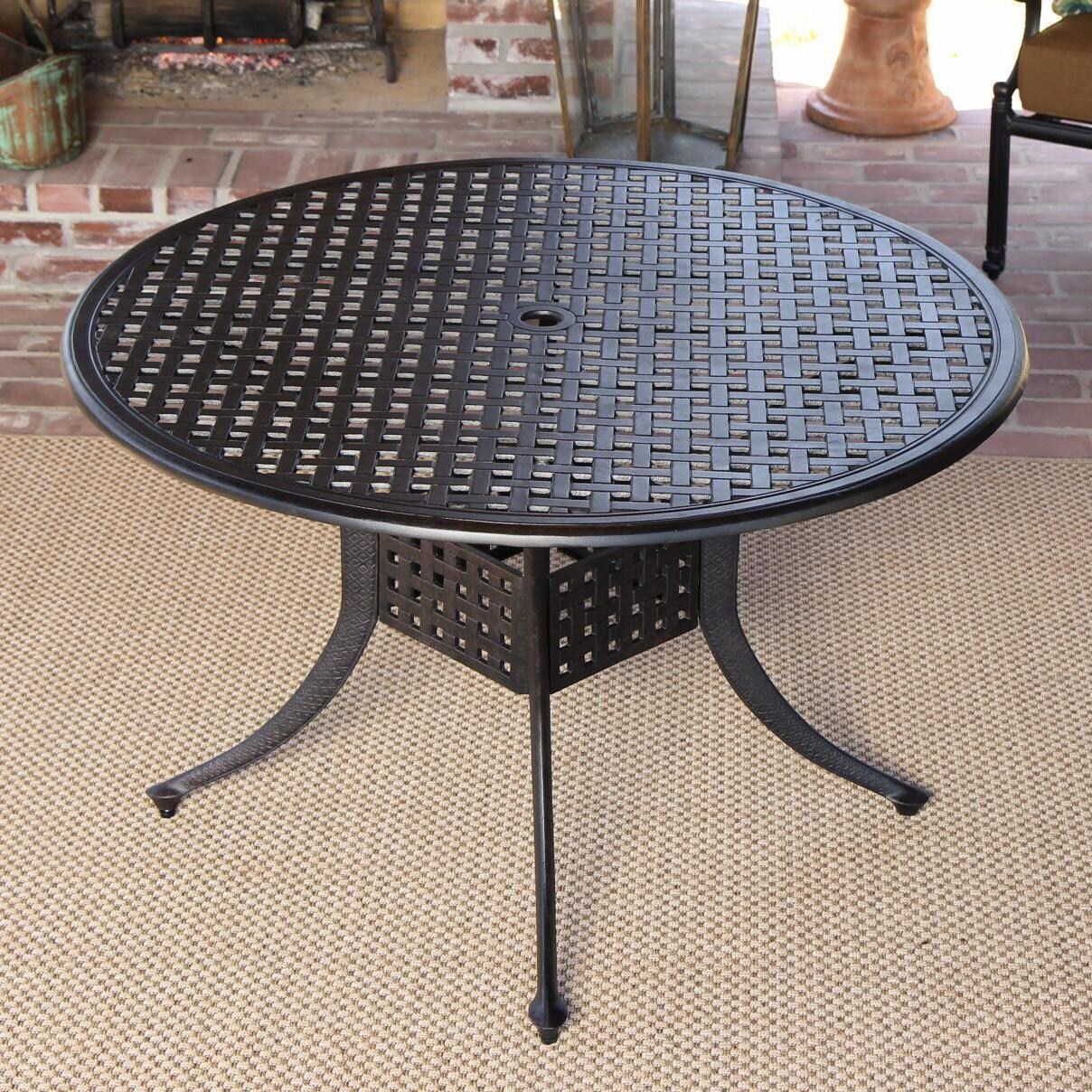 Evangeline 7 Piece Cast Aluminum Patio Dining Set With Round Table Evangeline 7 Piece Cast Aluminum Patio Dining Set With Round Table By Lakeview Outdoor Designs Canvas Teak Ultimate