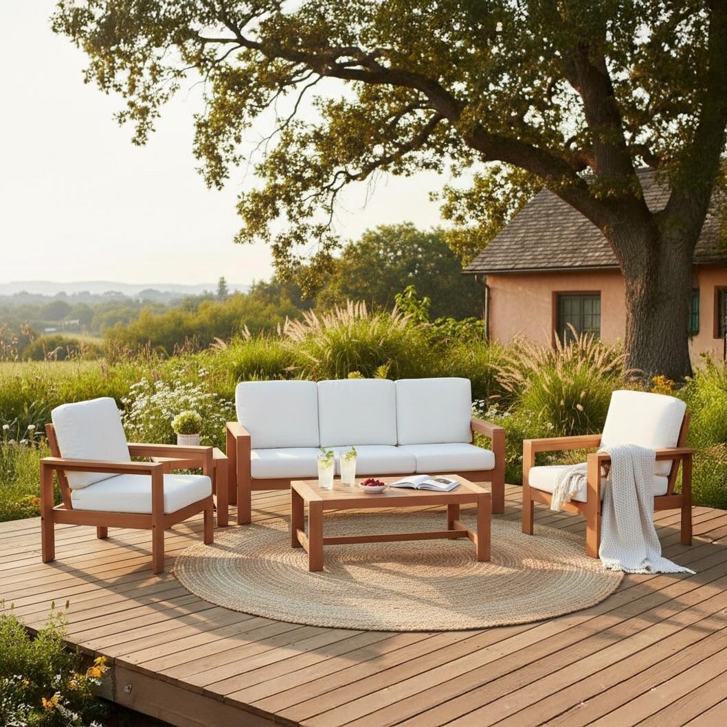 Corbin Bay 5 Pc Set Polyresin Seating Set By Lakeview Outdoor Designs - On Patio - Lifestyle thumbnail