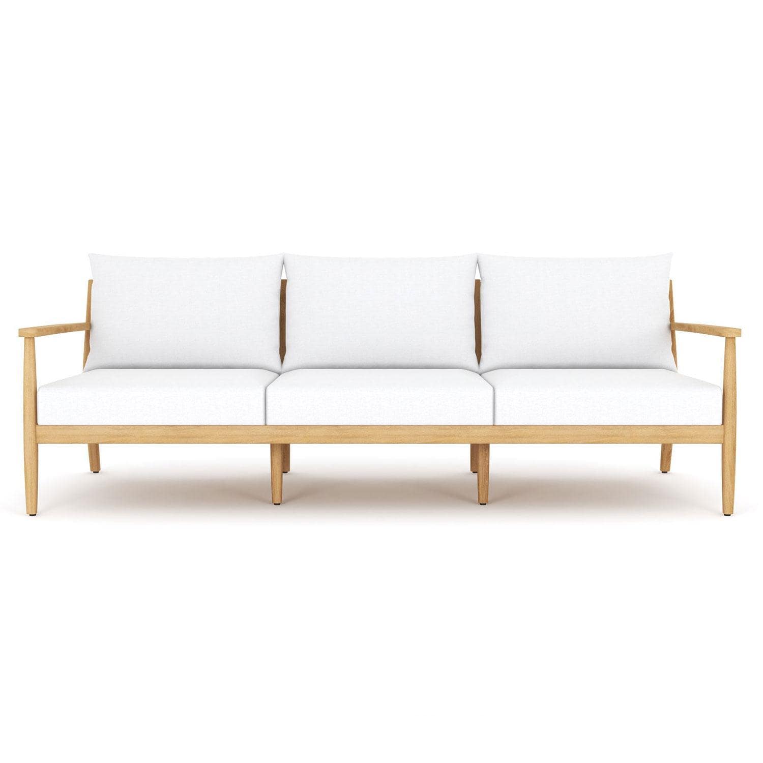 Palma Teak 3 Person Sofa W/ White Cushions by Royal Teak Collection - Display - White Background thumbnail