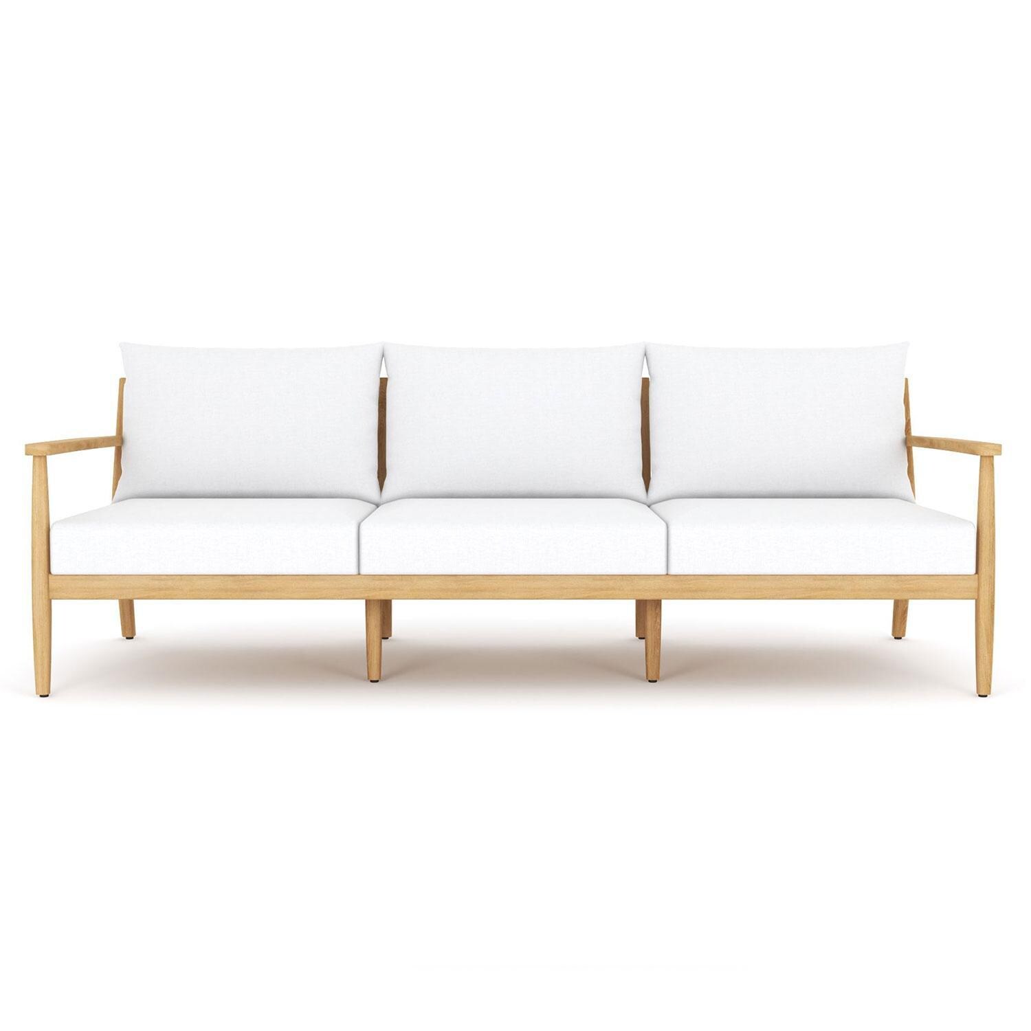 Palma Teak 3 Person Sofa W/ White Cushions by Royal Teak Collection