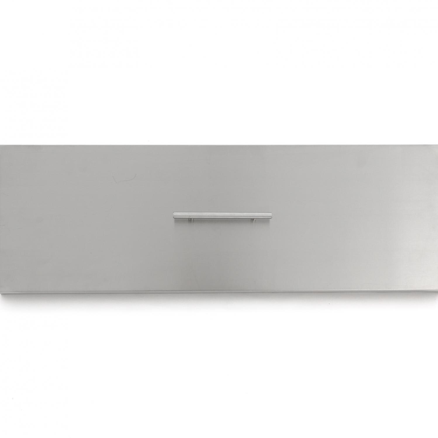 BBQGuys Signature Series 27-Inch Linear Pan Cover - Stainless Steel - Top View thumbnail