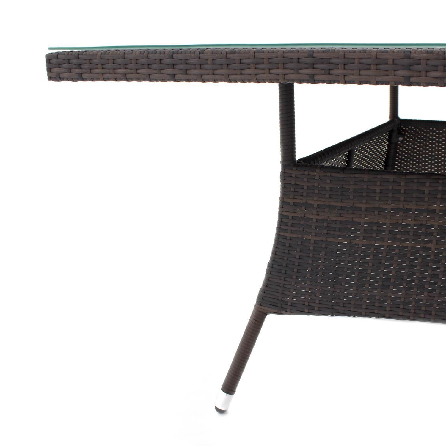 Gentilly 60-Inch Square Wicker Patio Dining Table - Leg Detail thumbnail