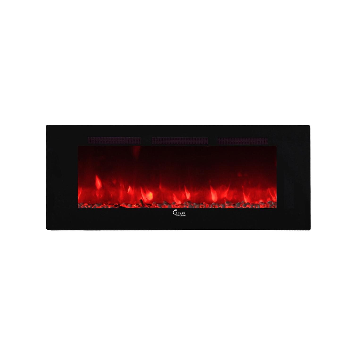 Caesar Fireplace 60-Inch Linear Electric Fireplace - CHFP-60B - Red Bed/Red Flame thumbnail