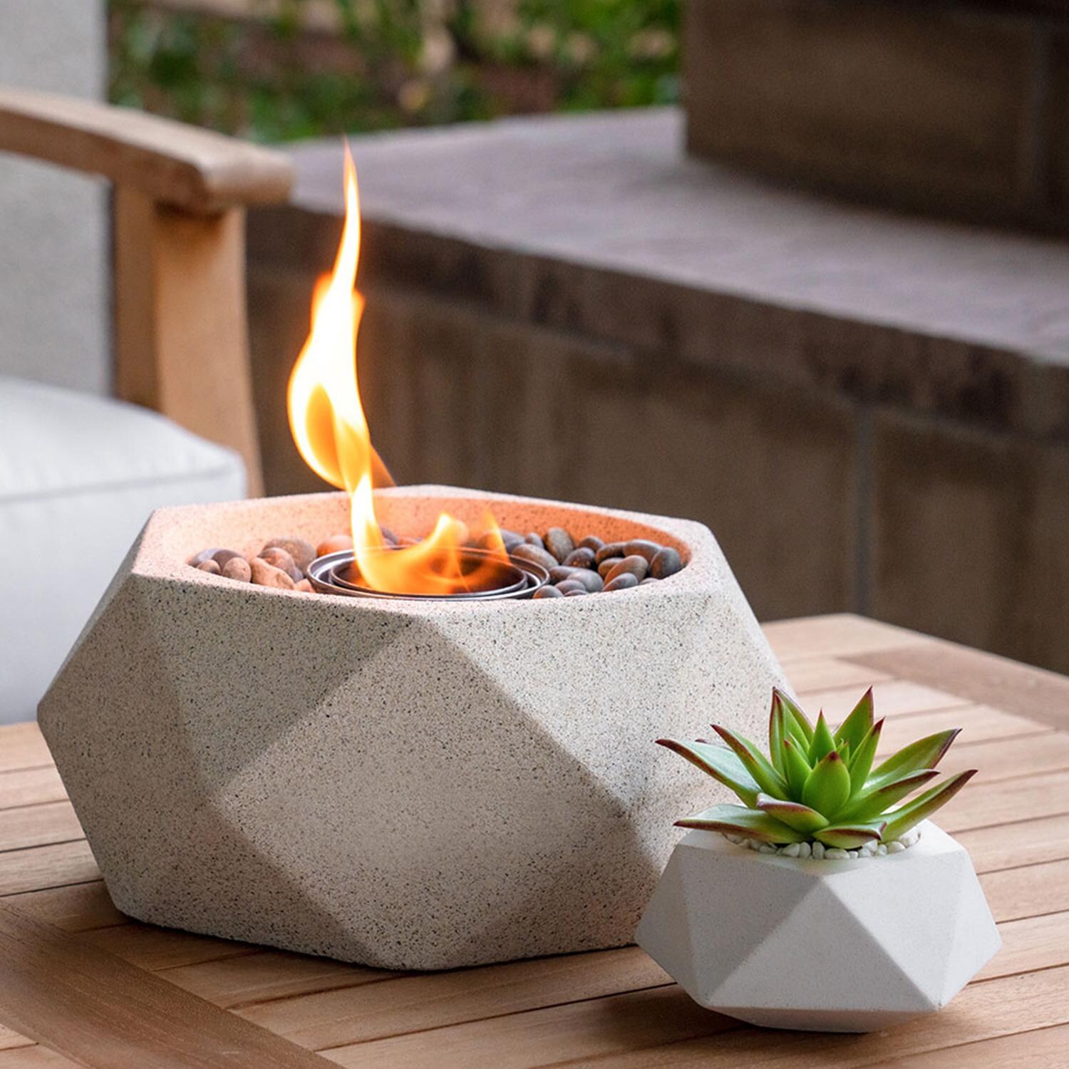 TerraFlame Geo Table Top Fire Bowl - Graphite - Lifestyle 2 thumbnail