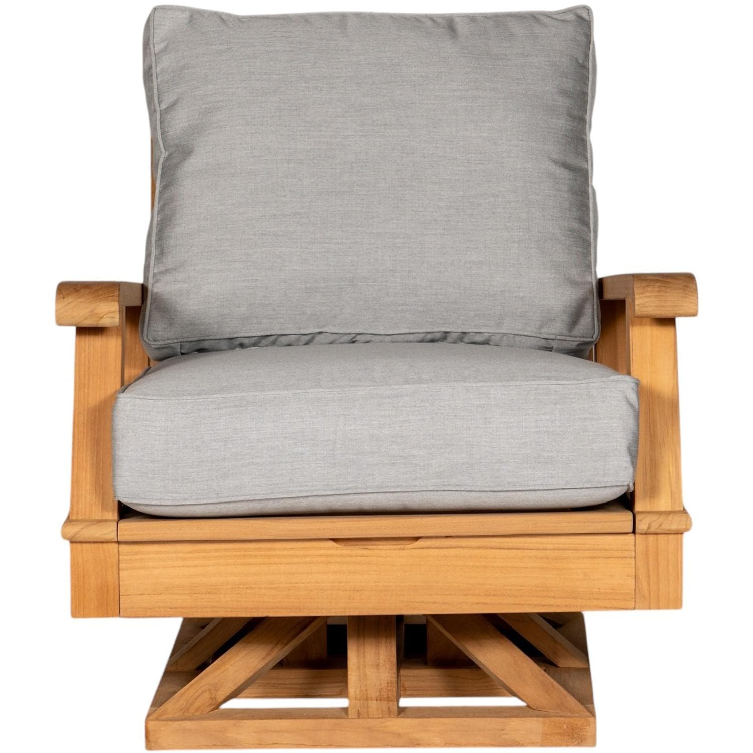 Miami Teak Swivel Chair w/ Sunbrella Cushions in Canvas Granite by Royal Teak Collection