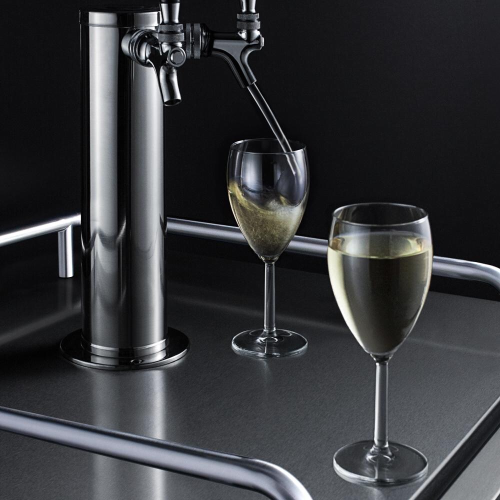Summit SBC682WKDTWIN Commercial Outdoor Rated Double Tap Wine Dispenser / Kegerator - Poured Drinks thumbnail
