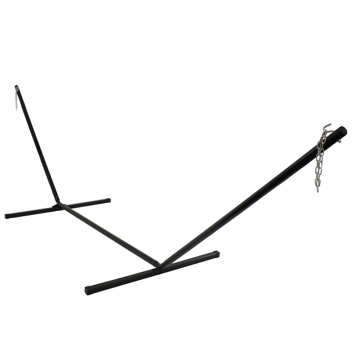 Ultimate Patio Heavy-Duty Steel Beam Hammock Stand - Black - White Background
