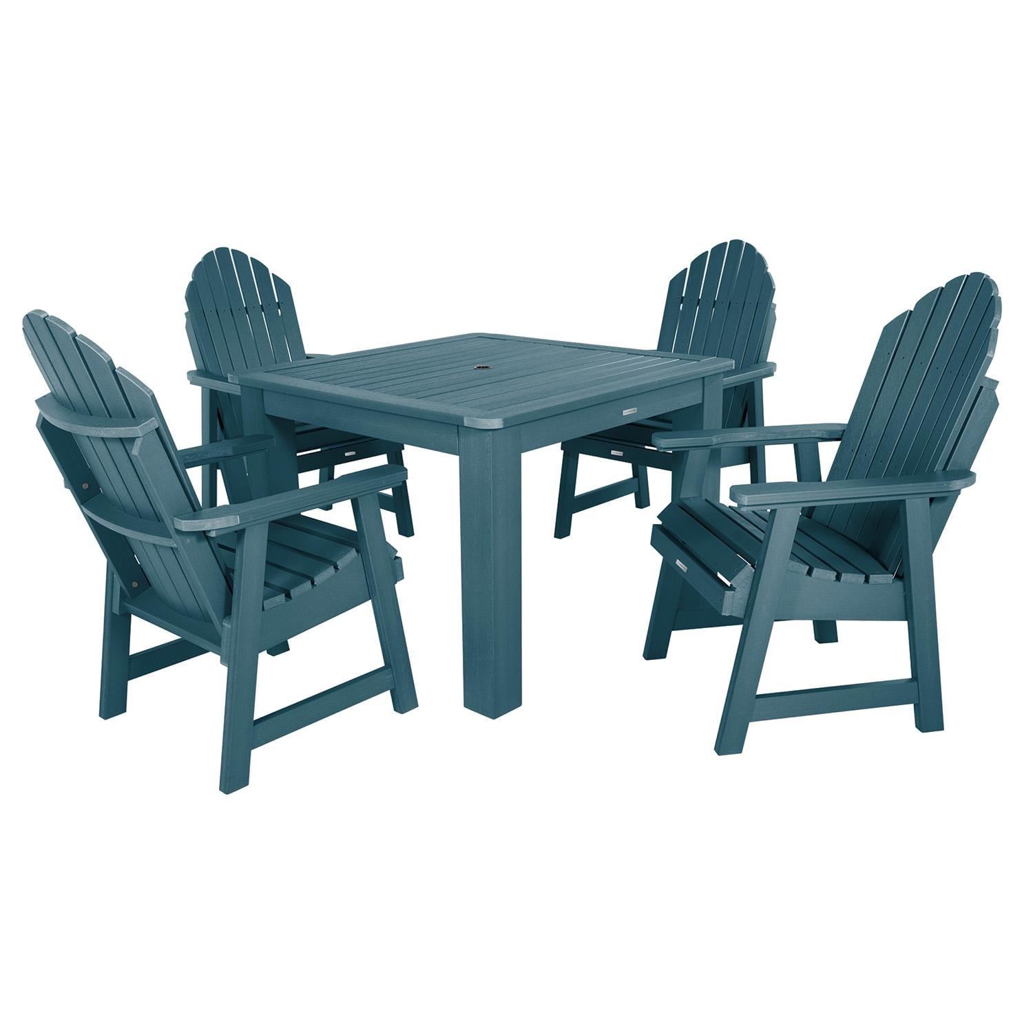 Dream Bay 5 Pc Square Dining Set in Nantucket Blue By Lakeview Outdoor Designs - White Background thumbnail