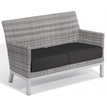 Argento Wicker Patio Loveseat W/ Jet Black Cushions By Oxford Garden image