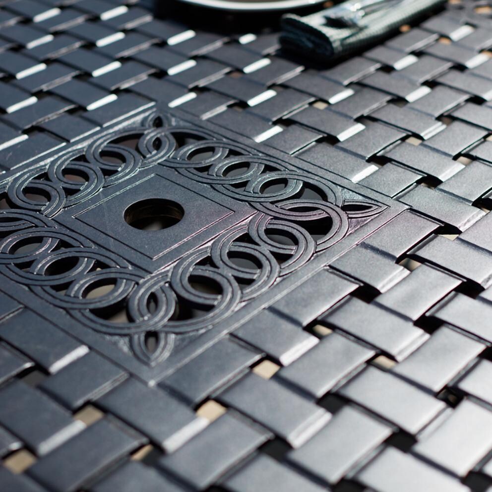 Darlee B/201630-9PC-88W Ocean View 9 Pc Cast Aluminum Dining Set in Antique Bronze - Table Top Pattern - Detail thumbnail