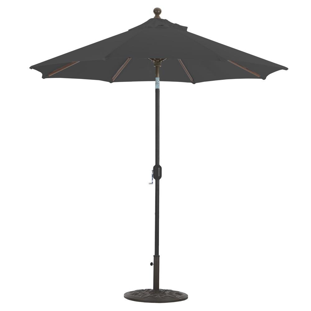 Galtech 7.5 Ft. Octagonal Aluminum Patio Umbrella W/ Crank Lift & Deluxe Auto Tilt - Black Frame W/ Black Sunbrella Fabric (Umbrella Base Not Included) thumbnail